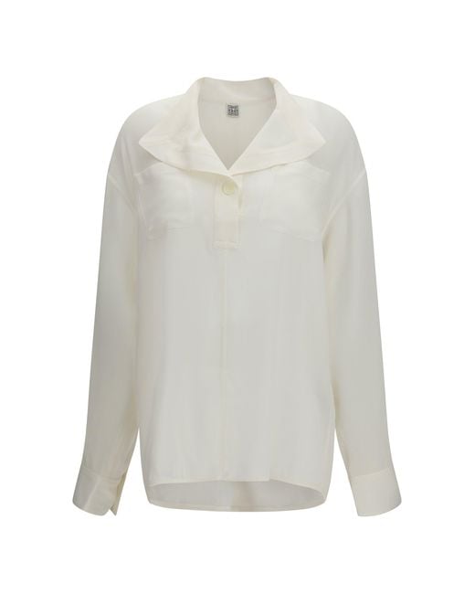 Totême White Layered-Collar Shirt