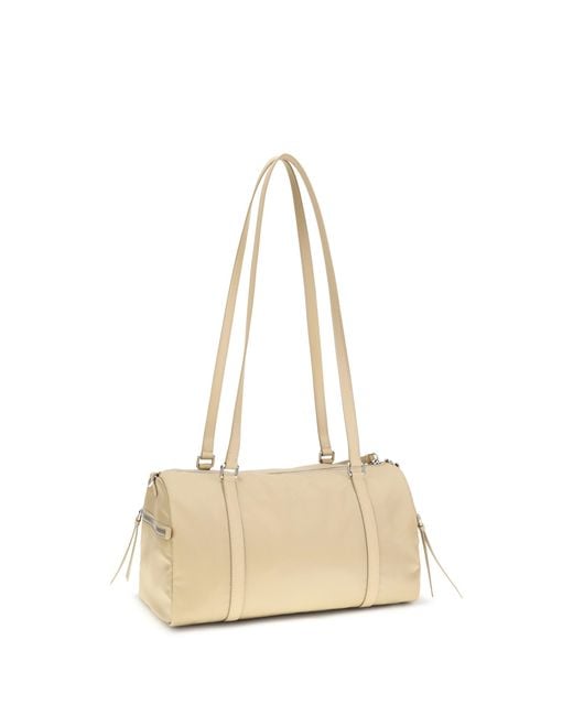 Prada Natural Large Re-Nylon And Saffiano Shoulder Bag