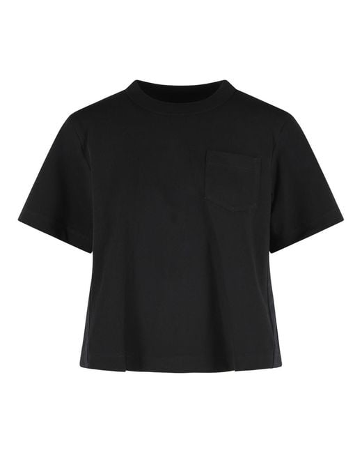 Sacai Black Cotton T-Shirt