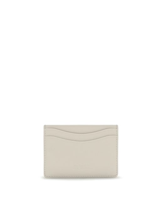 Ganni White Bou Card Holder With Raspberry Print
