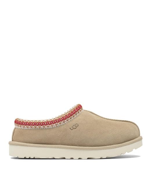 Ugg White Flat Shoes Sand/Dark Cherry