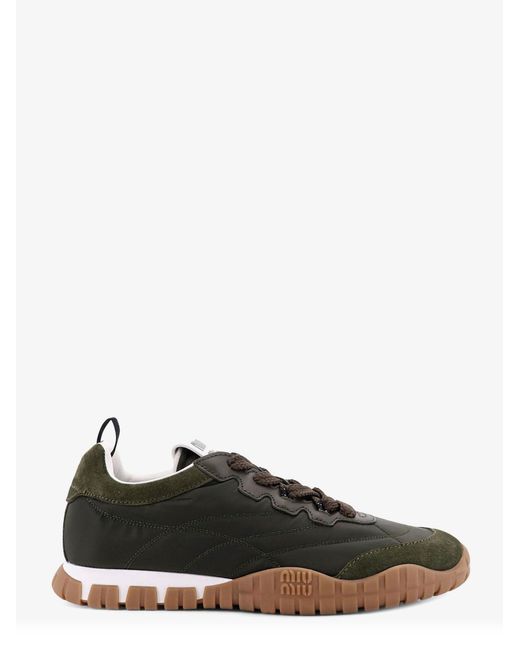 Miu Miu Black Technical Fabric And Suede Tyre Sneakers