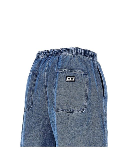 Obey Blue Easy Denim Shorts for men