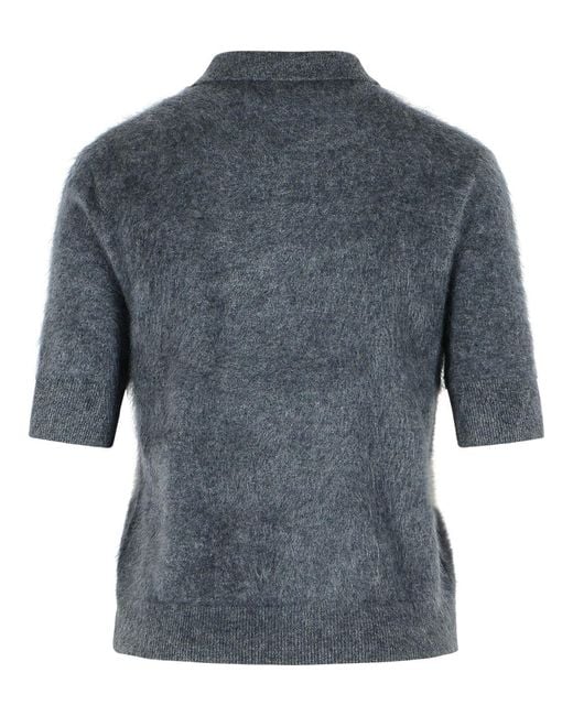 Lisa Yang Blue 'Giovanna' Graphite Cashmere Sweater