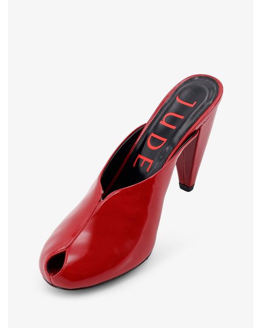 Jude Red Paw Mule Patent Leather Sandals