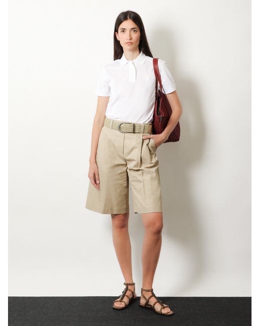 Brunello Cucinelli White Cotton Blend Polo Shirt