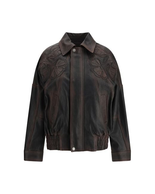 Golden Goose Deluxe Brand Black Nappa Leather Bomber Jacket