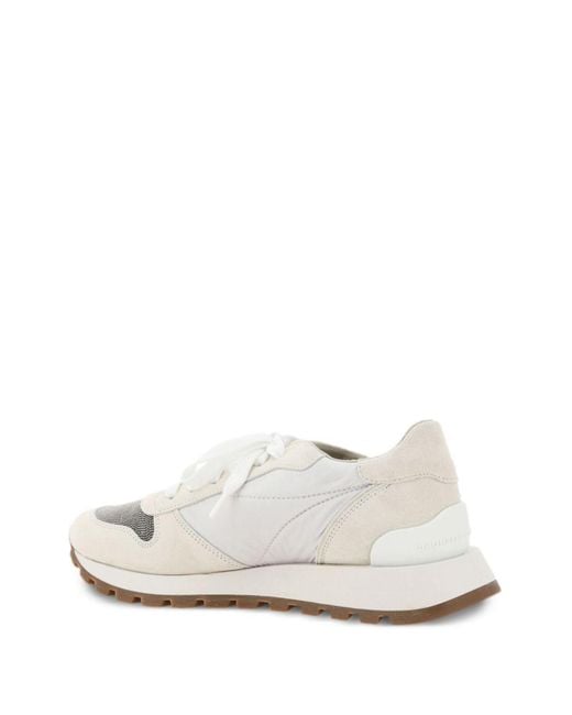 Brunello Cucinelli White Precious Toe Sneakers