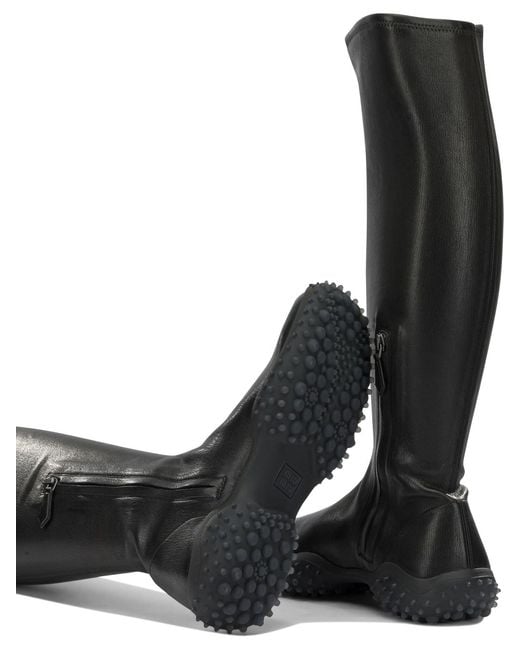 Miu Miu Black Knee-High Stretch Leather Boots