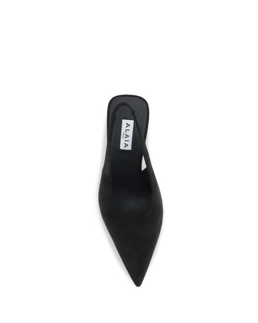 Alaïa Black Pumps Cube Wedge Slingback Goatskin (Hircus Goatskin)