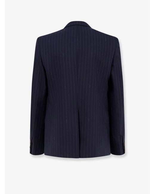 Gucci Blue Pinstripe Wool Single-Breasted Blazer for men