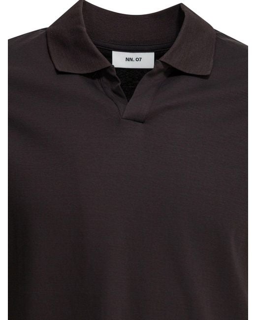 NN07 Black "Paul" Buttonless Polo Shirt for men