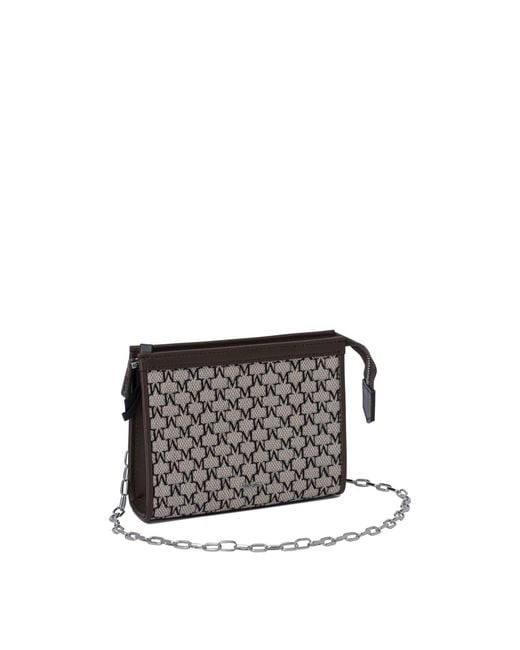 Max Mara Gray Pouch With Chain And Monogram