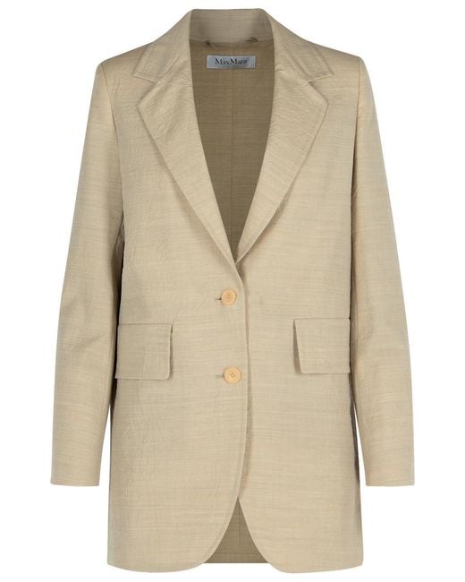 Max Mara Natural Acacia' Virgin Wool Jacket