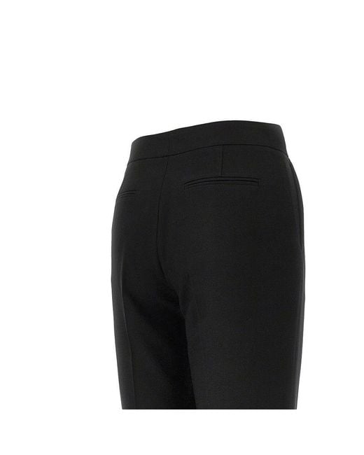 MSGM Black Canvas Cropped Straight Leg Pants