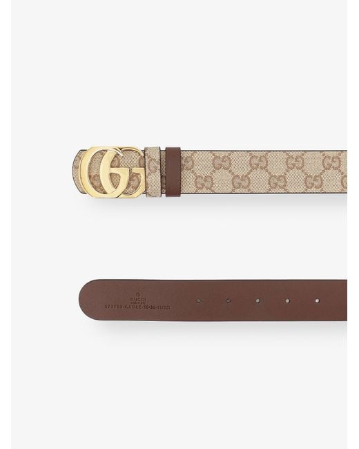 Gucci White Gg Marmont Gg Fabric Reversible Belt for men