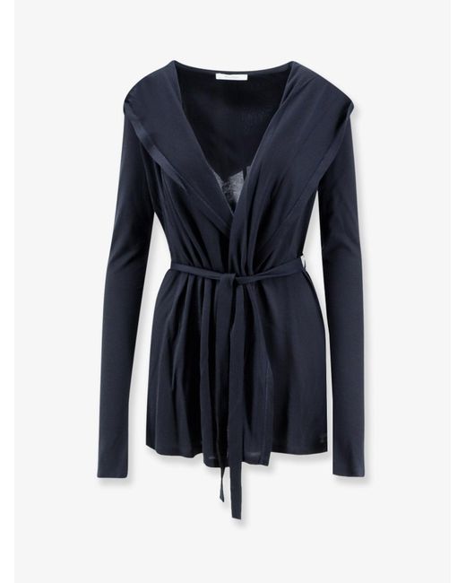 Max Mara Blue Mxmfalda Lyocell And Silk Cardigan
