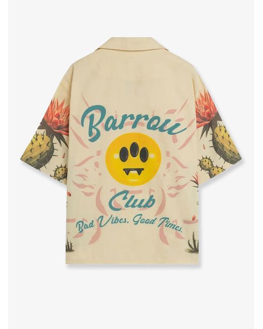 Barrow Natural Cotton Shirt With Cactus Print for men