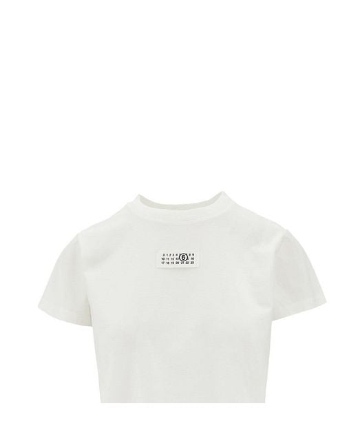 MM6 by Maison Margiela White Logo Label T-Shirt