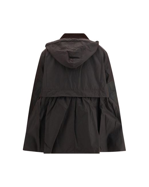 Barbour Black Waxed Peplum Jacket Rustic Tartan