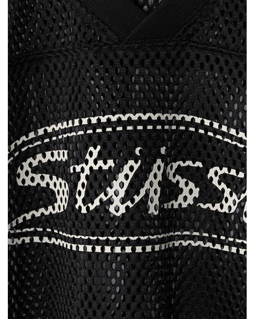 Stussy Black Perforated Nylon T-Shirt for men