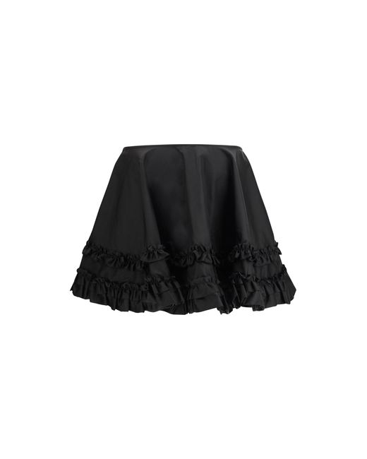 Ganni Black Duchesse Nylon Mini Frill Skirt