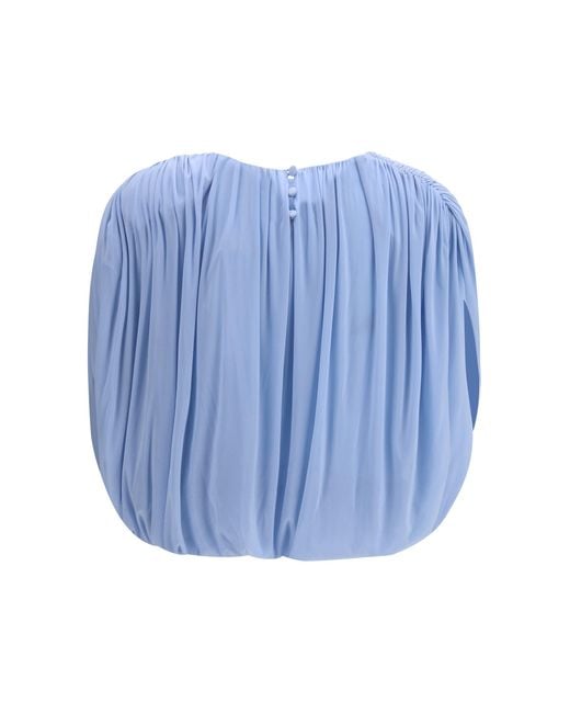 Magda Butrym Blue Pleated Blouse