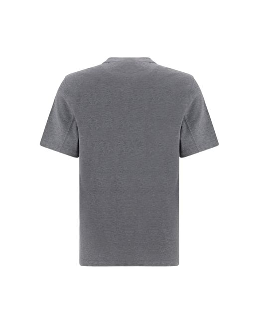 Brunello Cucinelli Gray Logoed T-Shirt for men