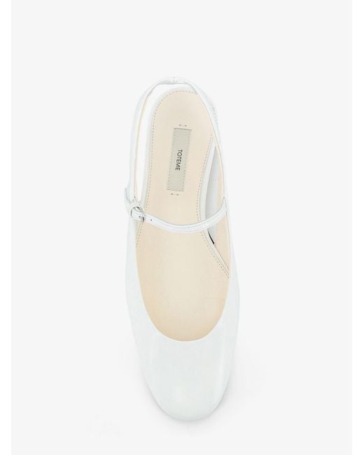 Totême White Leather Ballet Flats