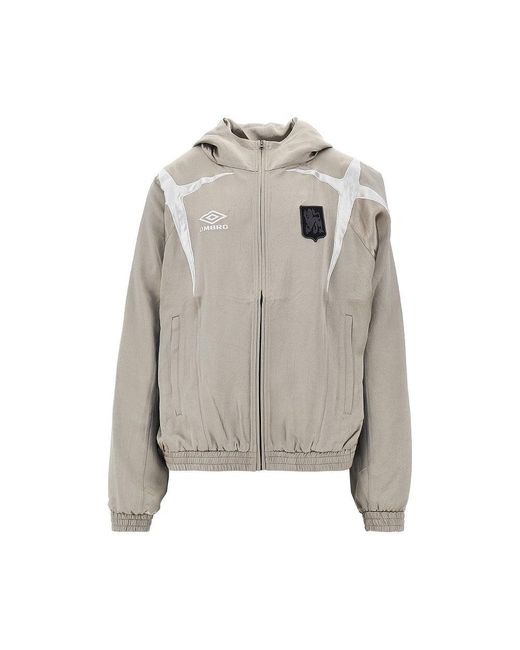 Umbro Gray 'Jester' Satin Track Jacket for men
