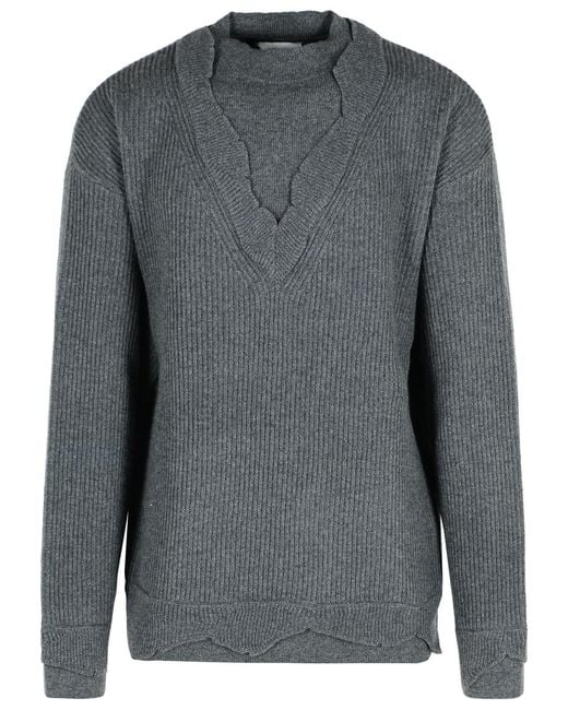 Laneus Gray Wool Blend Sweater