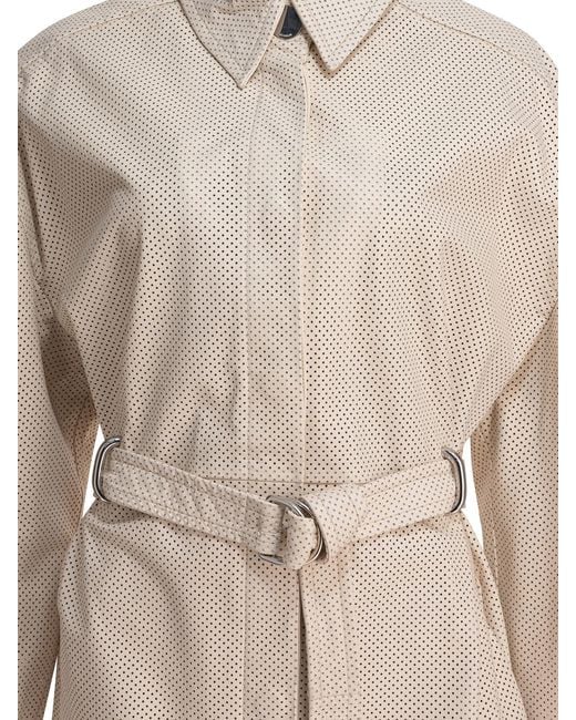 Max Mara Natural Trench Coat With Leather Belt Jackets And Coats