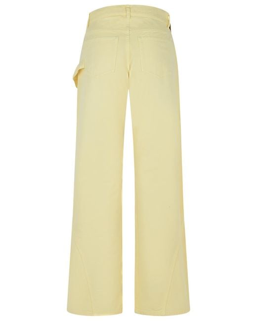 J.W. Anderson Yellow Workwear' Cotton Pants With Twisted Leg