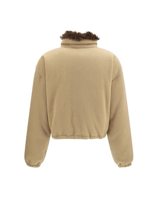 Miu Miu Natural Fleece Down Jacket Camel