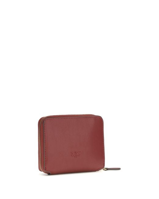 Pinko Purple Zip-Around Wallet Dark Calf Leather