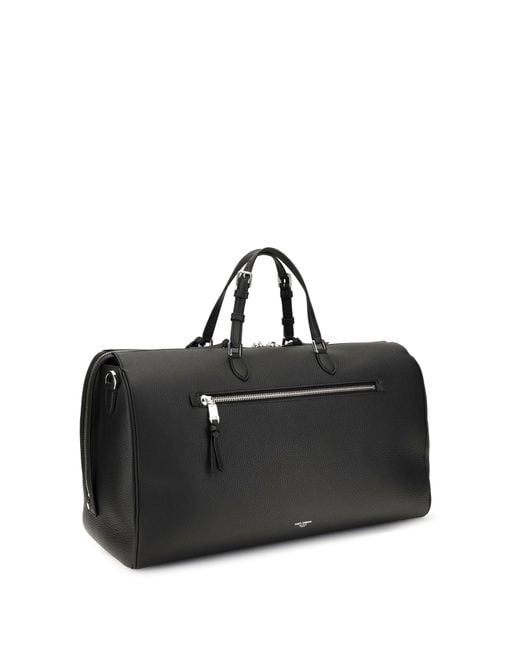 Dolce & Gabbana Black Dolce & Gabbana Vittoria Calfskin Travel Bag for men
