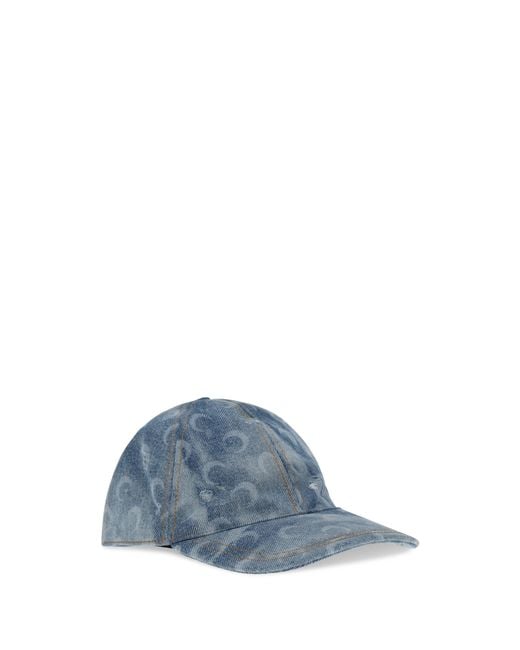 MARINE SERRE Blue Moon Denim Baseball Cap