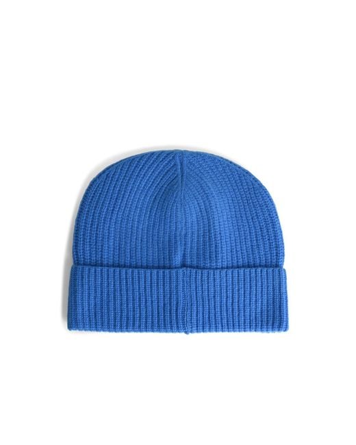 Seven Gauge Blue Wool Beanie for men