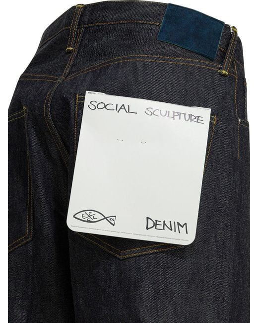 Visvim Black Straight Leg Jeans "Social Sculpture 01 Wide Raw" for men