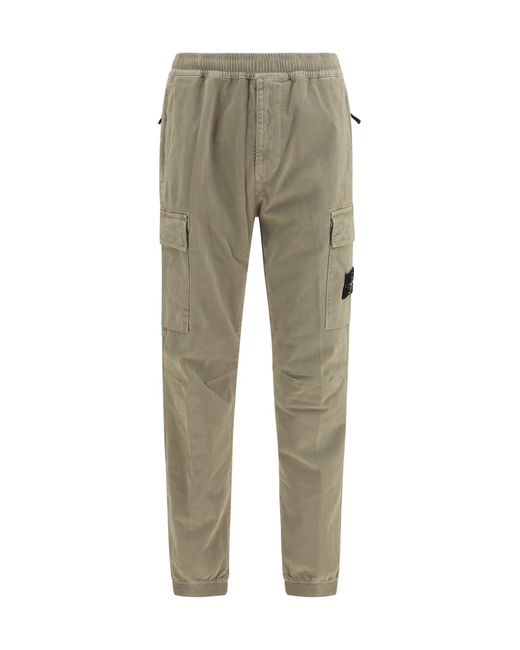 Stone Island Gray Cargo Pants Military for men