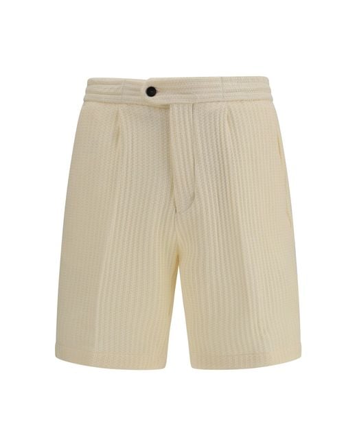 Germano Natural Textured Bermuda Shorts 092 for men