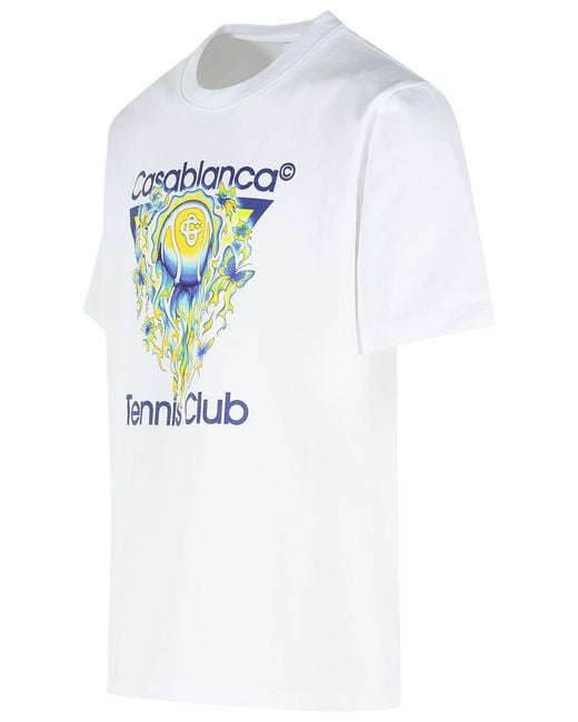 Casablanca Blue 'Tennis Club Icon' Cotton T-Shirt for men