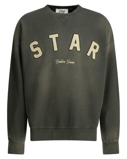Golden Goose Deluxe Brand Gray Star Crewneck Cotton Sweatshirt