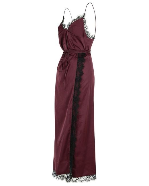 ANDAMANE Purple Burgundy Polyester Blend Dress