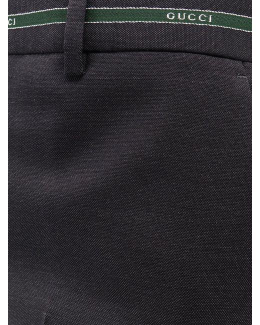 Gucci Blue Wool Trousers With Detail for men