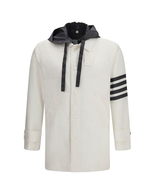 Thom Browne White Unconstructed Hooded Bal Collar for men