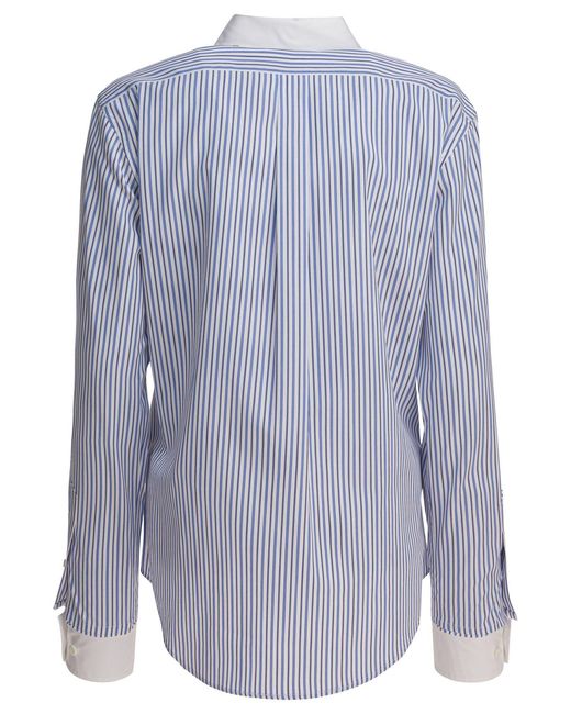 Miu Miu Blue Cotton Poplin Shirt