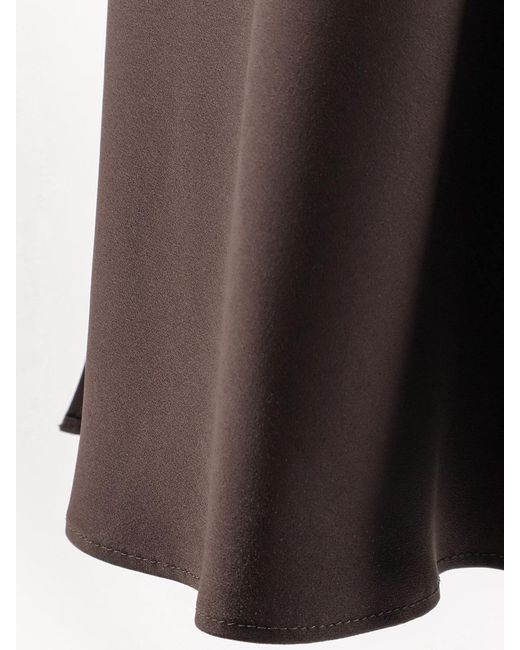 Brunello Cucinelli Brown Satin Long Skirt