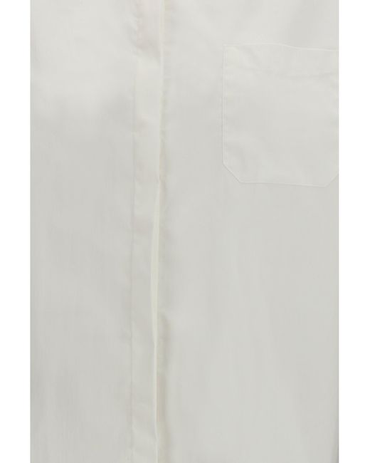 Cruna White 3/4 Sleeve Crop Shirt Bianco
