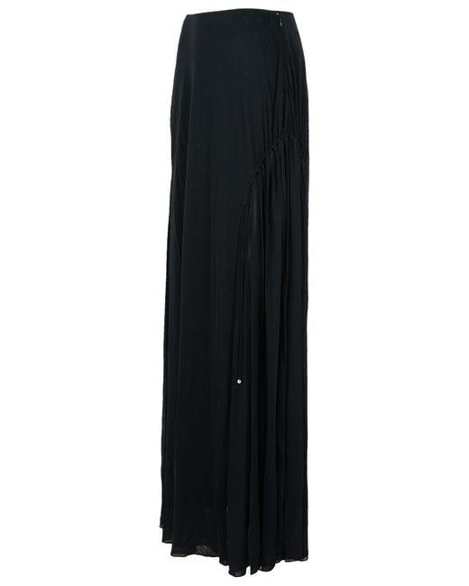 Lanvin Black 'Flared' Viscose Blend Skirt